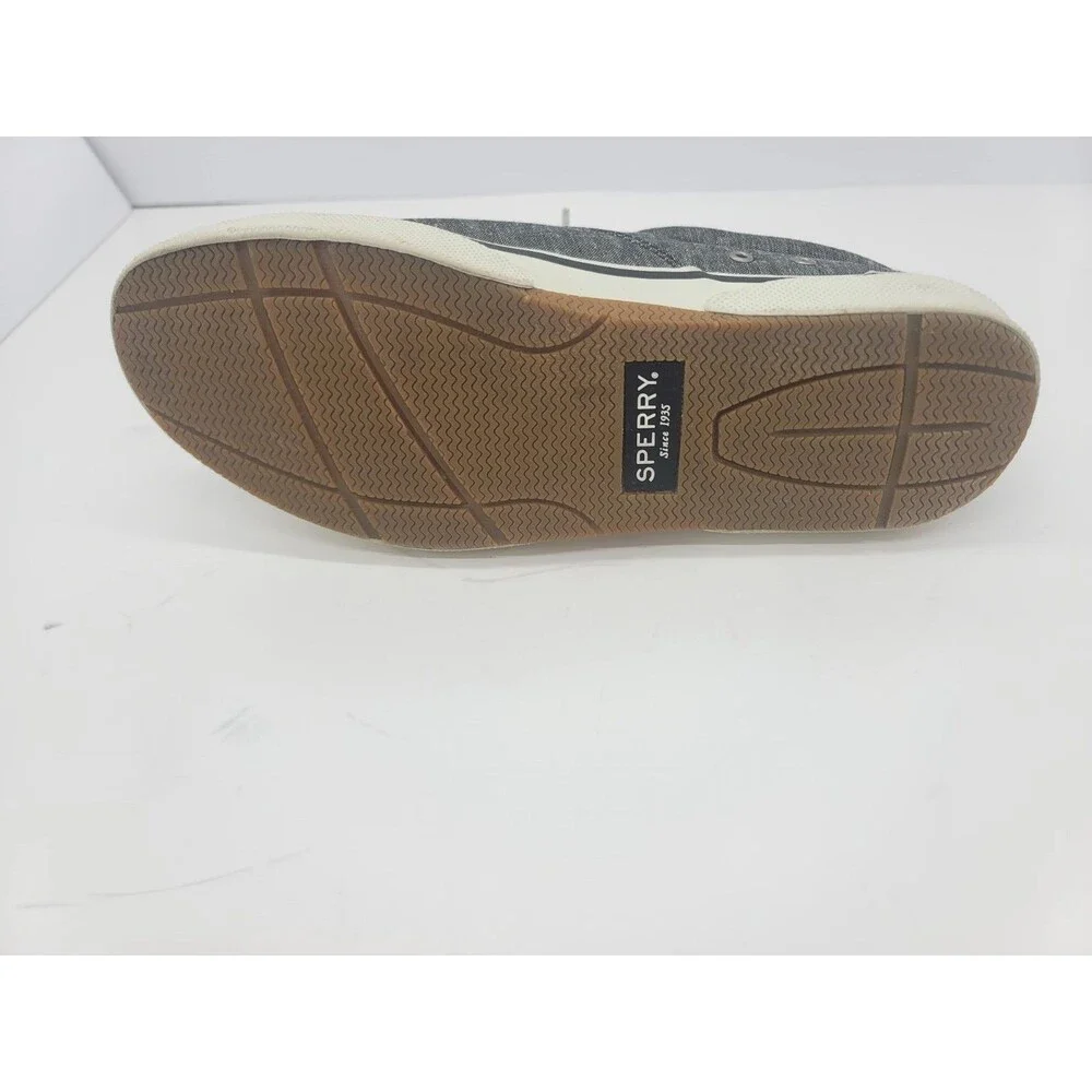 Sperry Men’s Top Sider Shoes Canvas Lace Up Size 9.5 Gray STS18845 Used